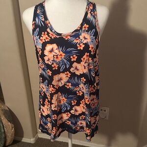 Vs pink Floral Sleeveless Top - Navy and Orange